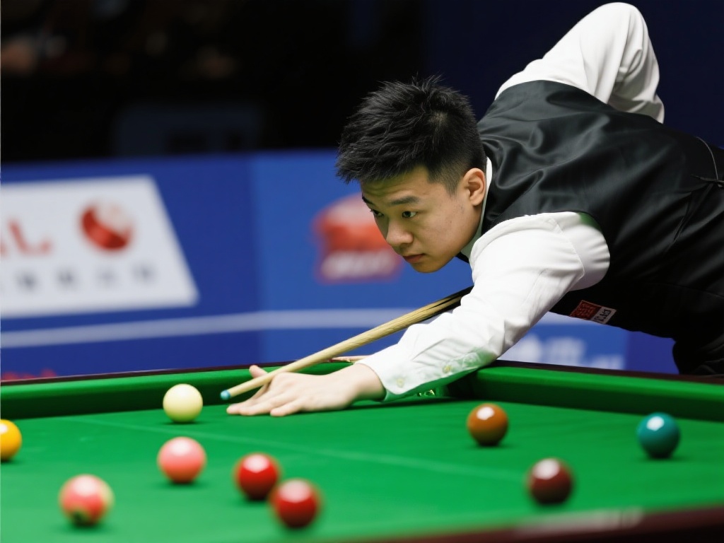 赵心童连胜八局压制奥沙利文掌控赛局 以局面为例,第四局中赵心童在面对台面复杂